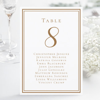 Invitation Mariage Sièges Rustique Brown Invité Numéro de tab
