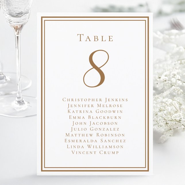 Invitation Mariage Sièges Rustique Brown Invité Numéro de tab (Wedding Seating Rustic Brown Guest Table Number)