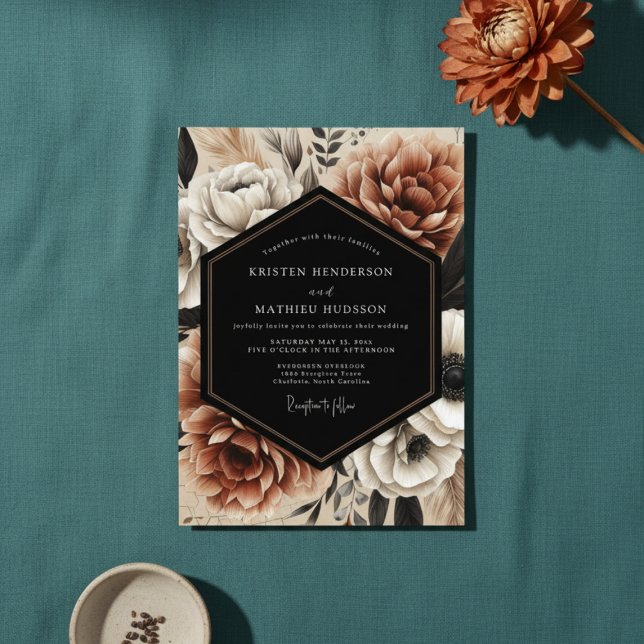 Invitation Mariage Sienne Bloom Moody (Créateur téléchargé)