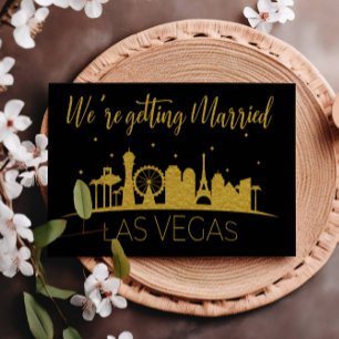 Invitation Mariage Silhouette Black And Gold Las Vegas