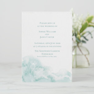 Invitation Mariage Silhouette de Chardon Écossais Vert Menthe