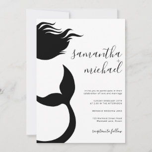 Invitation Mariage Silhouette de Sirène Élégant