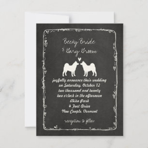 Invitation Mariage Silhouettes de chiens Akita