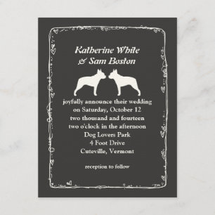 Invitation Mariage Silhouettes de Terrier de Boston