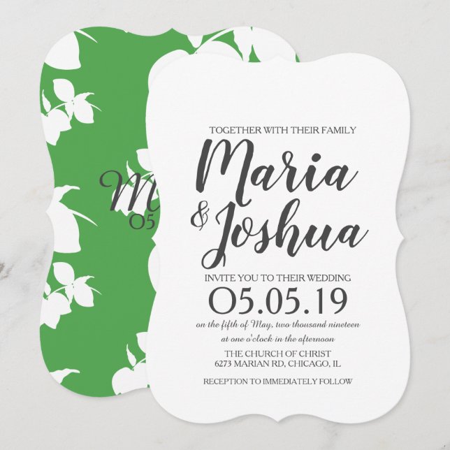 Invitation Mariage Silo de Citron Vert Frais Lumineux (Devant / Derrière)