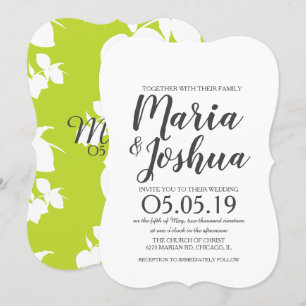 Invitation Mariage Silo Motif Citron Vert Clair Frais