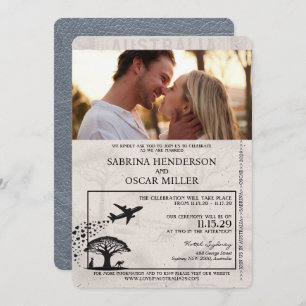Invitation Mariage Silver Australia Passport