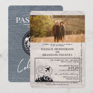 Invitation Mariage Silver Colorado Passport