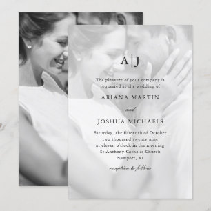 Invitation Mariage simple à deux photos avec superposition