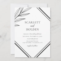 Mariage simple à feuilles noires et blanches
