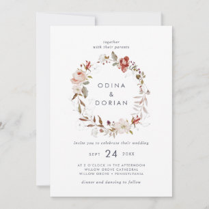 Invitation Mariage simple à germes floraux