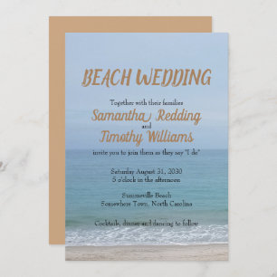 Invitation Mariage simple à Serene Ocean Beach