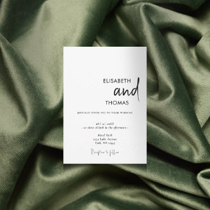Invitation Mariage simple blanc moderne minimaliste