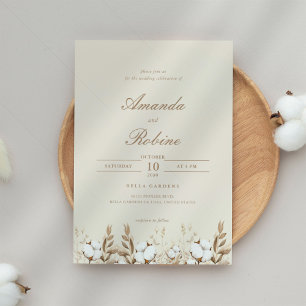 Invitation Mariage simple Boho-Pampas Grass