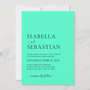 Invitation Mariage Simple Brise de Menthe