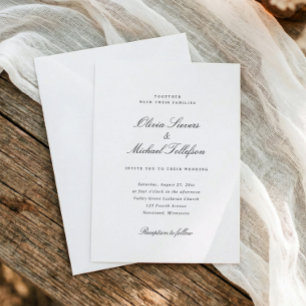 Invitation Mariage Simple Classique Traditionnel Vieille Fort
