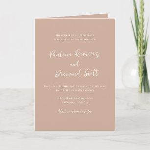 Invitation Mariage simple code QR neutre terreux moderne