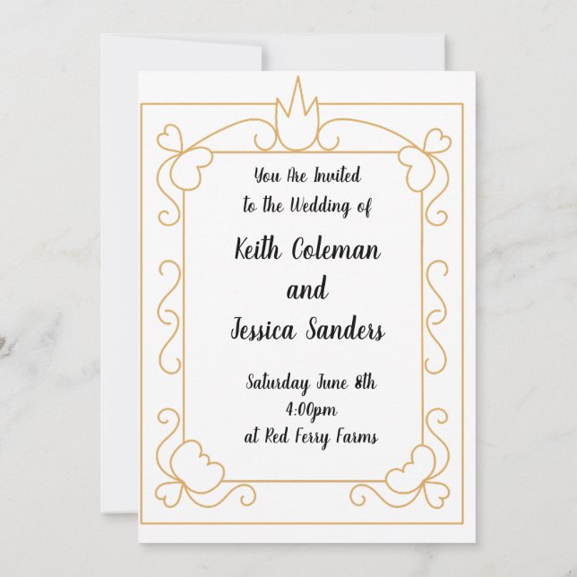 Invitation Mariage Simple de la Mariée et du Marié (Dos)