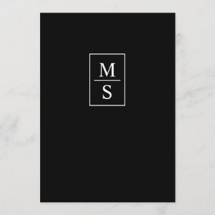 Invitation Mariage simple de monogramme noir et blanc