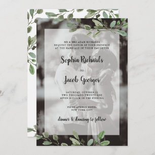 Invitation Mariage simple de photo de la verdure  