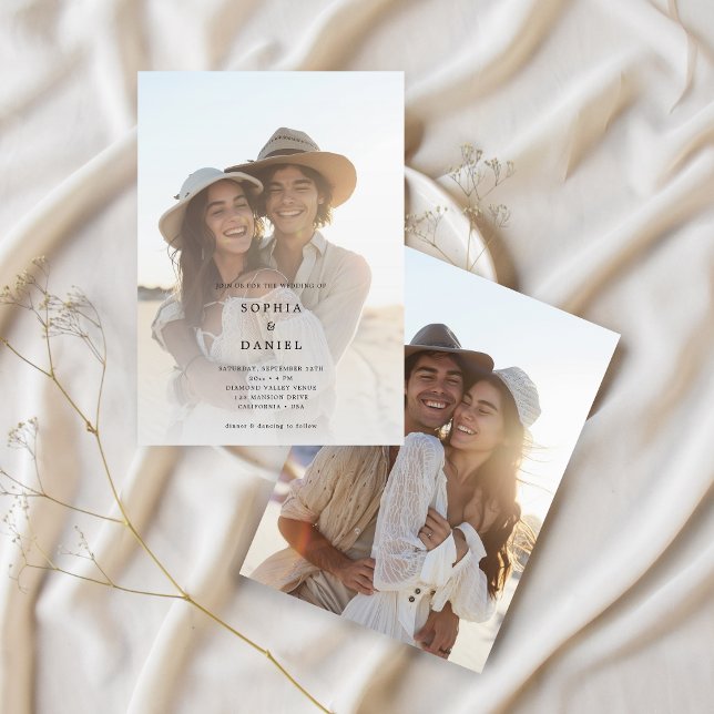 Invitation Mariage simple élégant de typographie dépoli (Créateur téléchargé)
