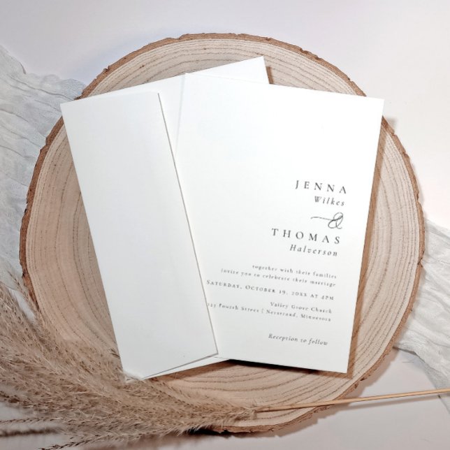 Invitation Mariage Simple Élégant Minimaliste Classique (Simple elegant classic wedding invitations)