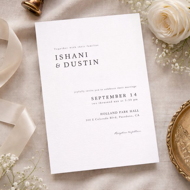 Invitation Mariage Simple Élégant Typographie (Créateur téléchargé)