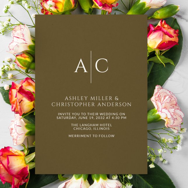 Invitation Mariage simple en bronze foncé (Créateur téléchargé)