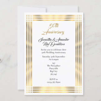 Invitation Mariage simple en or