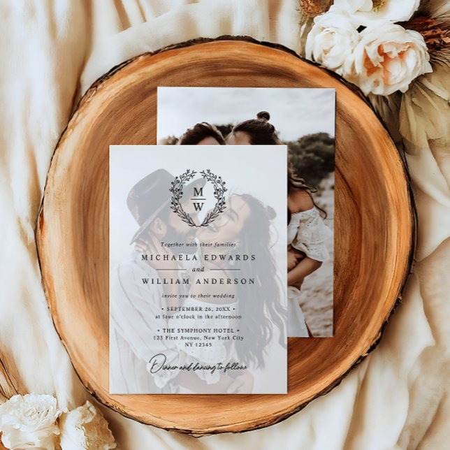 Invitation Mariage Simple et Élégant avec Superposition de Te (Créateur téléchargé)