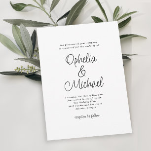 Invitation Mariage Simple et Moderne dans un Style Décontract