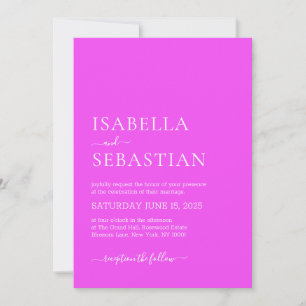 Invitation Mariage Simple Fuchsia