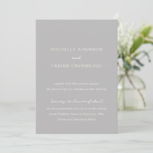 Invitation Mariage simple gris élégant