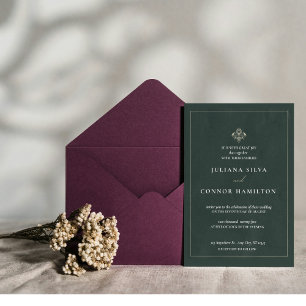 Invitation mariage simple, mariage monogramme classique, mon 