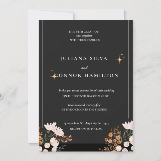 Invitation mariage simple, mariage monogramme classique, mon  (Devant)