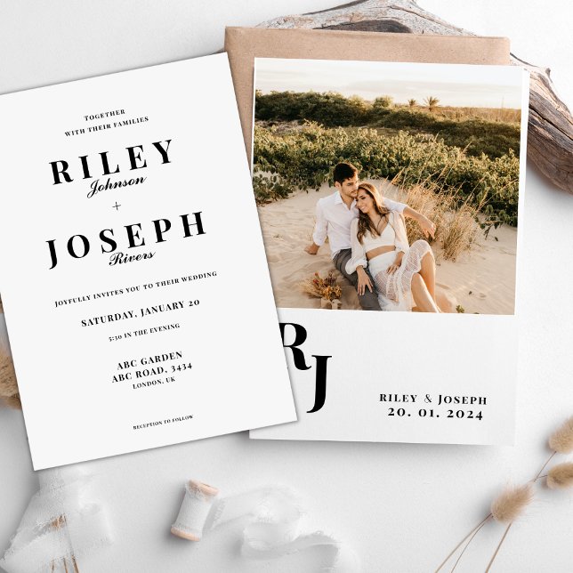 Invitation Mariage simple minimaliste moderne (Créateur téléchargé)