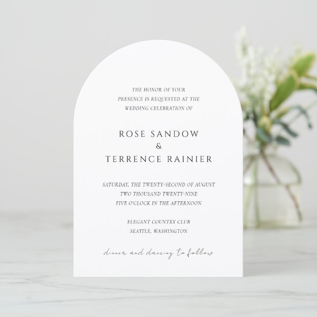 Invitation Mariage Simple Moderne Élégant (Debout devant)