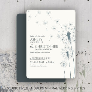 Invitation Mariage simple moderne gris ardoise