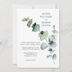 Invitation Mariage simple moderne minimaliste à la branche d'