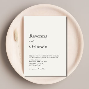 Invitation Mariage simple moderne minimaliste perle