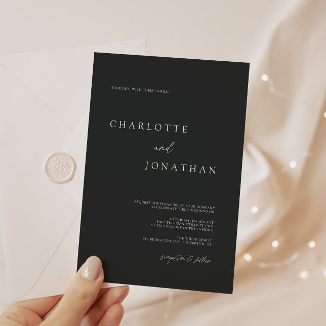Invitation Mariage simple moderne noir et blanc (Créateur téléchargé)