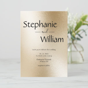 Invitation Mariage simple moderne Silver Metallic