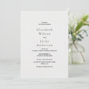 Invitation Mariage simple moderne tout-en-un minimaliste