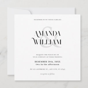 Invitation Mariage simple noir et blanc