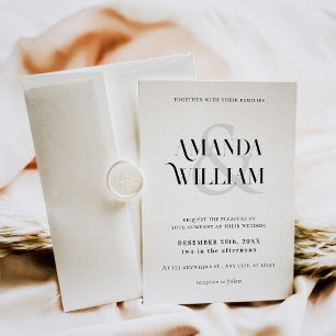 Invitation Mariage simple noir et blanc