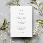 Invitation Mariage simple noir et blanc élégant<br><div class="desc">Une simple invitation de mariage noir et blanc élégante avec typographie classique. Parfait pour un mariage classique,  où les éléments traditionnels sont associés à des détails modernes pour créer une combinaison parfaite d'élégance intemporelle. Cliquez sur le bouton Modifier pour customiser cette conception.</div>