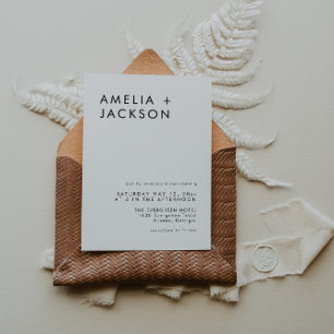 Invitation Mariage Simple Noir Et Blanc Élégant