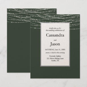 Invitation Mariage simple Sage et Silver