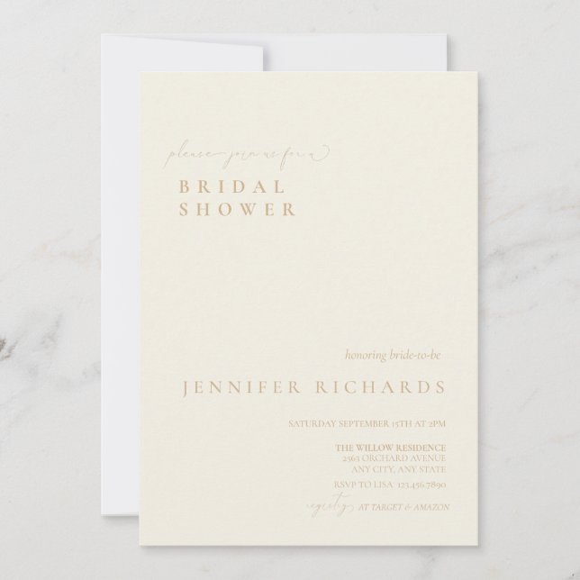 Invitation Mariage Simple Script (Devant)
