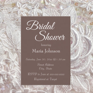 Invitation Mariage Simple Taupe Style Shower